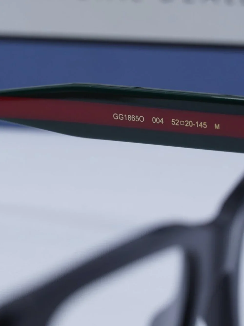 Gucci GG1865O 004 Square Eyeglasses – Black/Green/Red 52mm